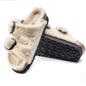 Birkenstock x Papillio Arizona Big Buckle Platform Teddy Sandals